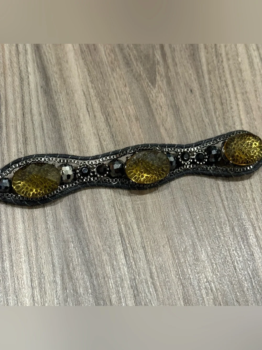 Women's Black and Amber Multi-Stone Bracelet